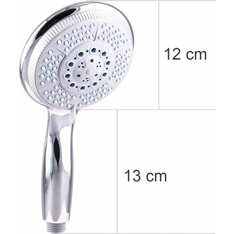 High Pressure Shower Head With 5 Adjustable Powerful Spray Modes, Universal Replacement Shower Head For Bathtub, 1/2" - Image 2