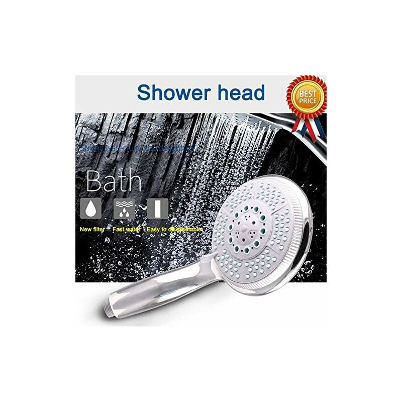 High Pressure Shower Head With 5 Adjustable Powerful Spray Modes, Universal Replacement Shower Head For Bathtub, 1/2" - Image 4