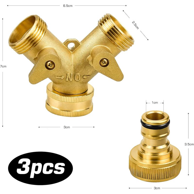 2-Way Y-Distributor With 3/4" Brass Quick Connect For Irrigation Tool Connection - Image 4