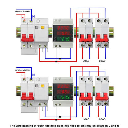 Din Rail Electricity Meter Single Phase Energy Meter Digital Voltmeter Ammeter Ac 80-300V 100A Wattmeter 1 Phase Power - Image 3