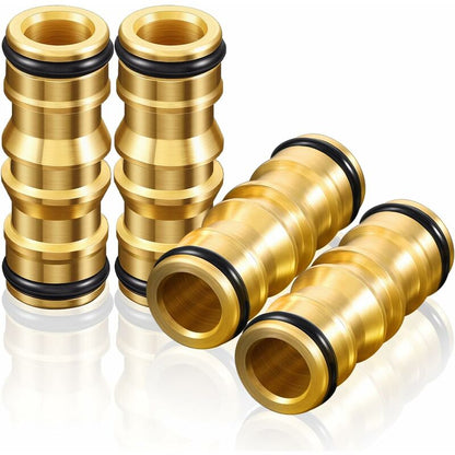Garden Hose Connectors Double Male Hose Connectors Brass Hose Fittings For Garden Hose Faucet (4 Sets)