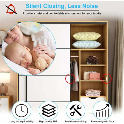 6 pcs Magnetic Push Catch Plastic Magnetic Catch Soft Close Magnetic Catch For Door Cabinet Drawer Sliding Cupboard - Image 4