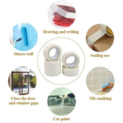5 ROlls Masking Tape Adhesive Paint Masking Tape Multi-Purpose Strong Sticky Tape For Painting, Industry, Decorating, - Image 2