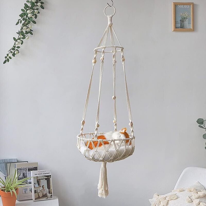 Hanging Cat Hammock - Indoor Cat Bed Cat Swing Nest Gifts For Cat Lovers - Image 2
