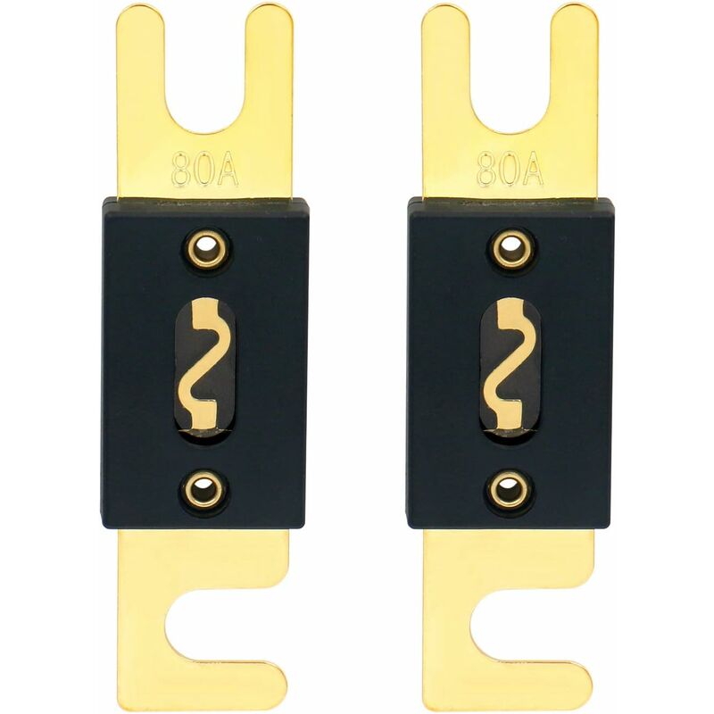 2 Pack Anl Fuse - 80A - For Car Audio System - Black And Gold - Image 2