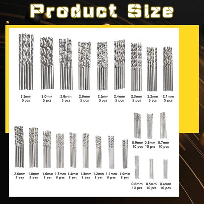 150 pcs Twist Drill Bits High Speed Steel Titanium Micro Drill Bit Set Tool 0.4Mm-3.2Mm For Wood, Metal, Plastic, - Image 2
