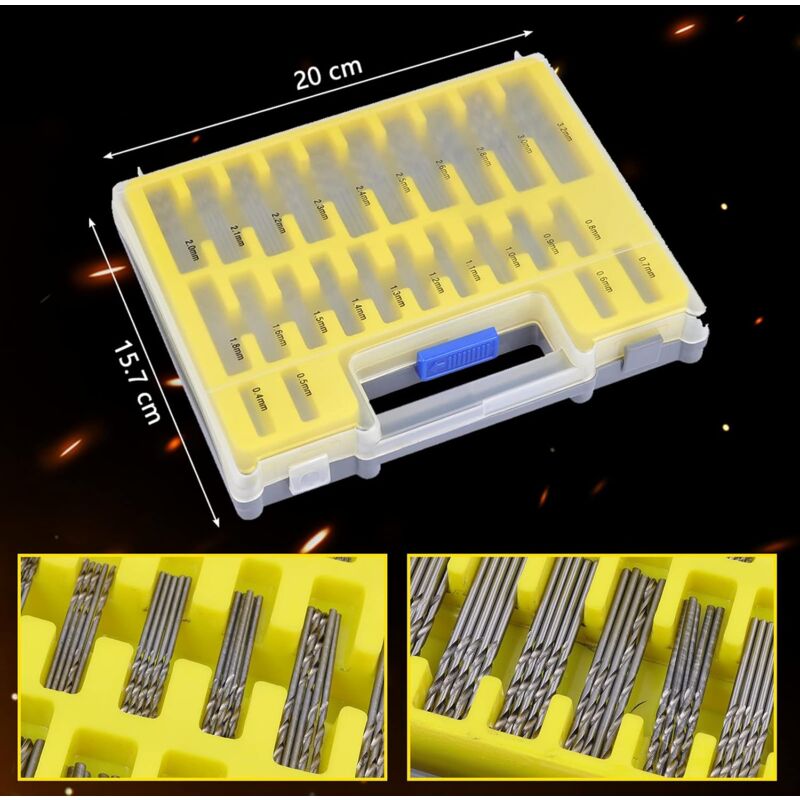 150 pcs Twist Drill Bits High Speed Steel Titanium Micro Drill Bit Set Tool 0.4Mm-3.2Mm For Wood, Metal, Plastic, - Image 4