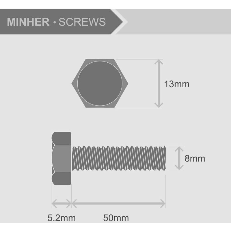M8 X 50Mm 10 pcs 304 Stainless Steel Hexagon Socket Head Cap Bolts Outside Corner Hexagon Screw,Hex Bolts And Nuts Set - Image 3