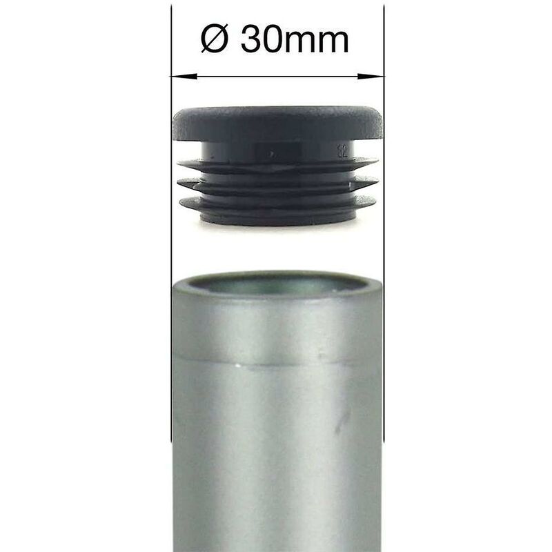 16 Pieces - ROund Ribbed End Caps For Tubular Furniture Legs, Tables & Chairs (30Mm) By [Energy Class A] - Image 4