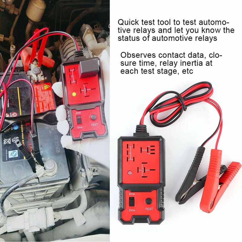 Automotive Relay Tester, 12V Electronic Automotive Relay Tester Auto Car Diagnostic Battery Checker Tool - Image 2