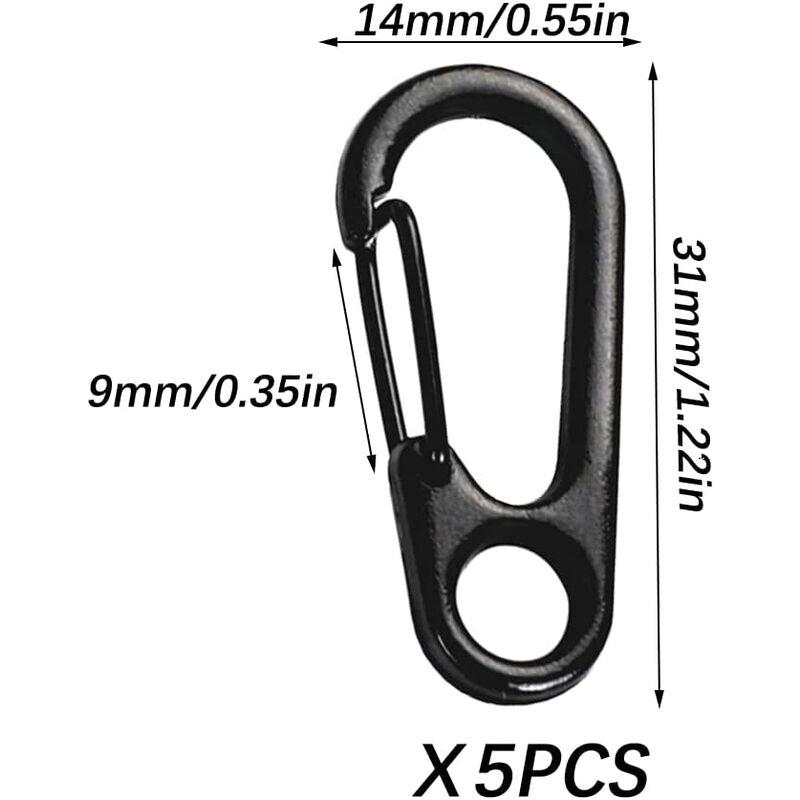 Mini Carabiner Clip, 5 Pieces Mini Carabiner Clip, Spring Carabiner Hook Keychain Clasps, Mini Carabiner Clips, For - Image 2