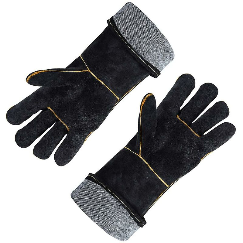 Leather Welding Gloves 932°F High Temperature Work Gloves For Welding Bbq Kitchen Baking Oven Gardening - Image 2