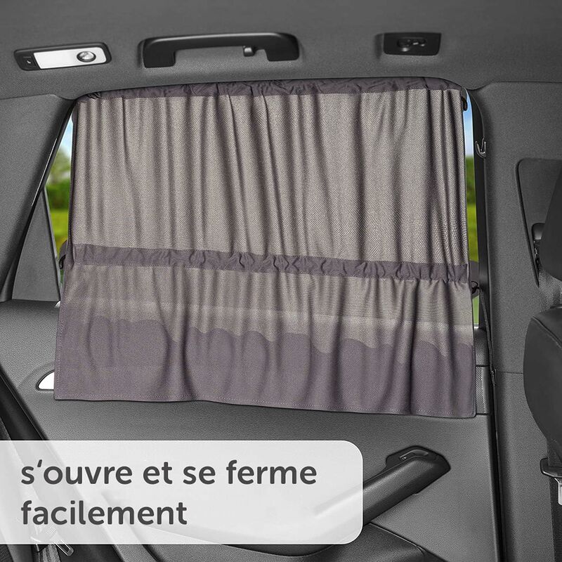 Baby Car Sun Shade 65 X 50 Cm - Car Curtain With Suction Cup - Uv Protection - Ideal For Large Side Windows - Grey (X 2 - Image 3