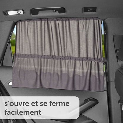 Baby Car Sun Shade 65 X 50 Cm - Car Curtain With Suction Cup - Uv Protection - Ideal For Large Side Windows - Grey (X 2 - Image 3