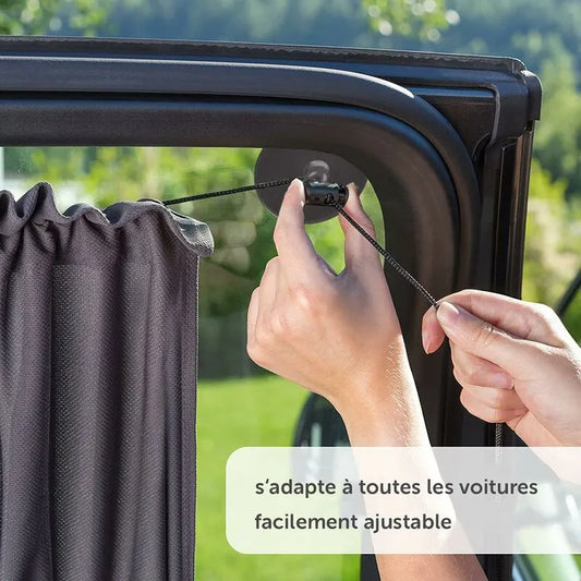 Baby Car Sun Shade 65 X 50 Cm - Car Curtain With Suction Cup - Uv Protection - Ideal For Large Side Windows - Grey (X 2 - Image 4