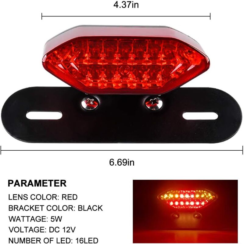 20 LED Motorcycle Tail Light Integrated Motorcycle LED Brake Light & Turn Signal Light Motorcycle LED Driving Lights - Image 2