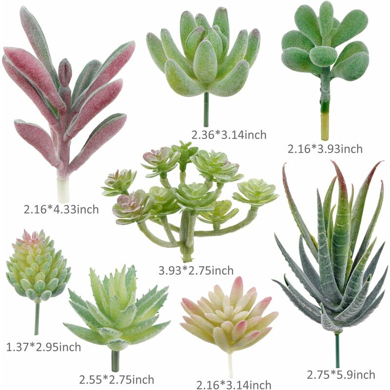 18 pcs Artificial Succulent Plants Flocking Potless Mini Fake Succulent Plants For Lotus Landscape Decorative Garden - Image 4