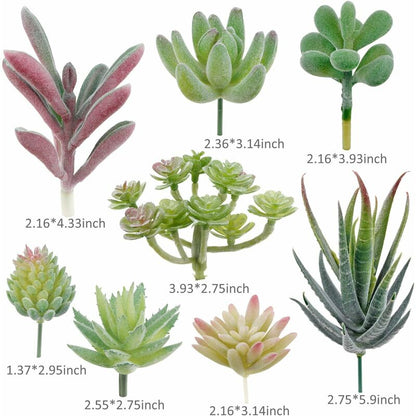 18 pcs Artificial Succulent Plants Flocking Potless Mini Fake Succulent Plants For Lotus Landscape Decorative Garden - Image 4