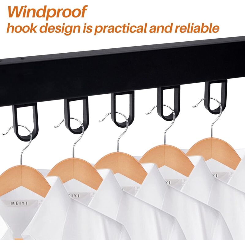 3 Tier Extendable Wall Mounted Clothes Drying Rack For Balcony And Bathroom Black Foldable Wall Mounted - Image 4