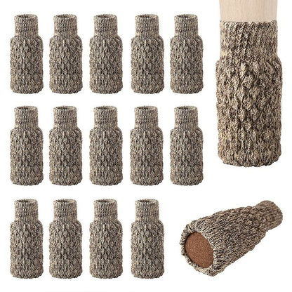 16 pcs Non-Slip Chair Leg Socks, Chair Leg Caps, Knitted Chair Leg Protectors For Floor Scratches And Reduce Noise