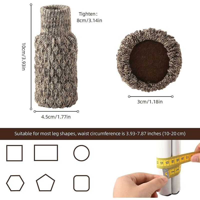 16 pcs Non-Slip Chair Leg Socks, Chair Leg Caps, Knitted Chair Leg Protectors For Floor Scratches And Reduce Noise - Image 2