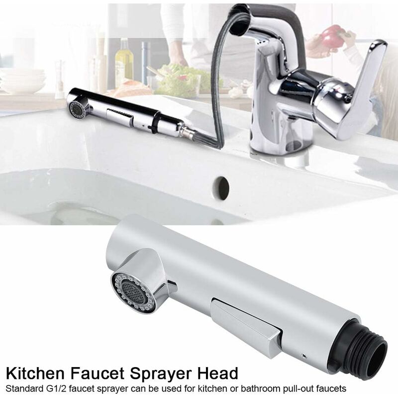 Pull-Out Sprayer Faucet Replacement Accessory 2 Spray Settings For Kitchen Sink - Image 4