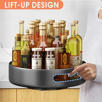Turntable,Metal Steel ROtating Shelf Lazy Susan Kitchen Cupboard For Kitchen Storage,Cupboard Storage,25.4Cm,Black - Image 3