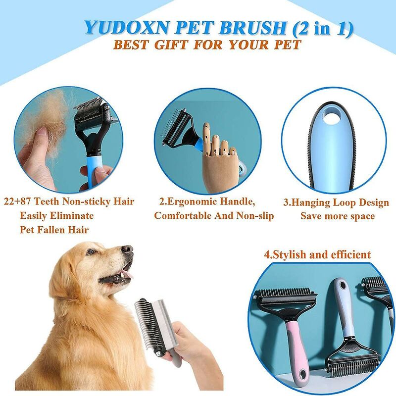 Pets Dog Cat Brush, Long Hair Dog Brush, Dog And Cat Comb, Dog And Cat Cleaning Brush Remove Excess And Dead Hair - Image 3