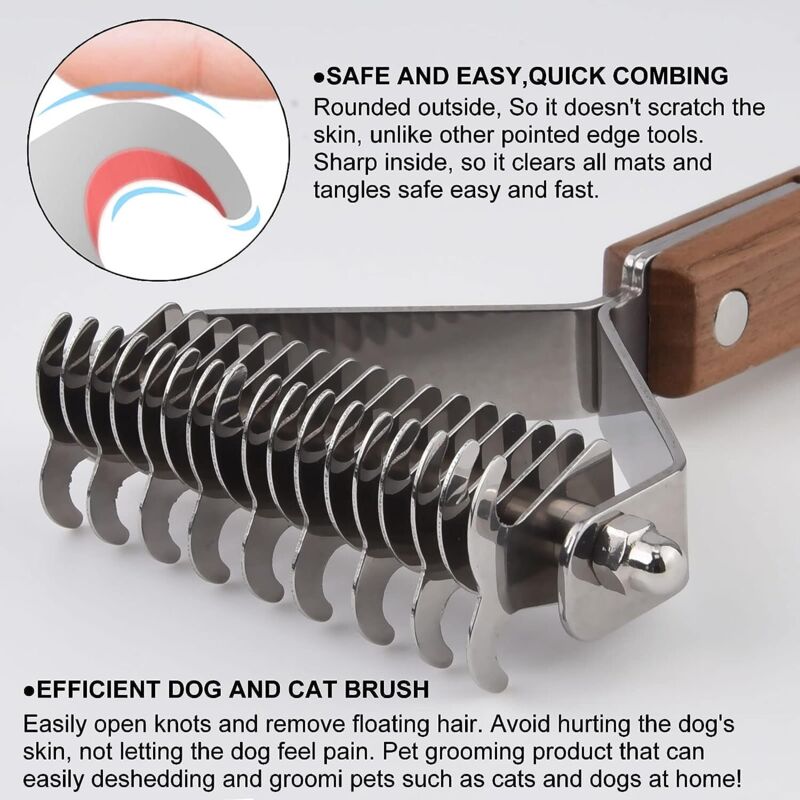 Coat King Brush For Dogs And Cats, Pet Grooming Comb Dematting Rake Significantly Reduces Shedding - Image 4