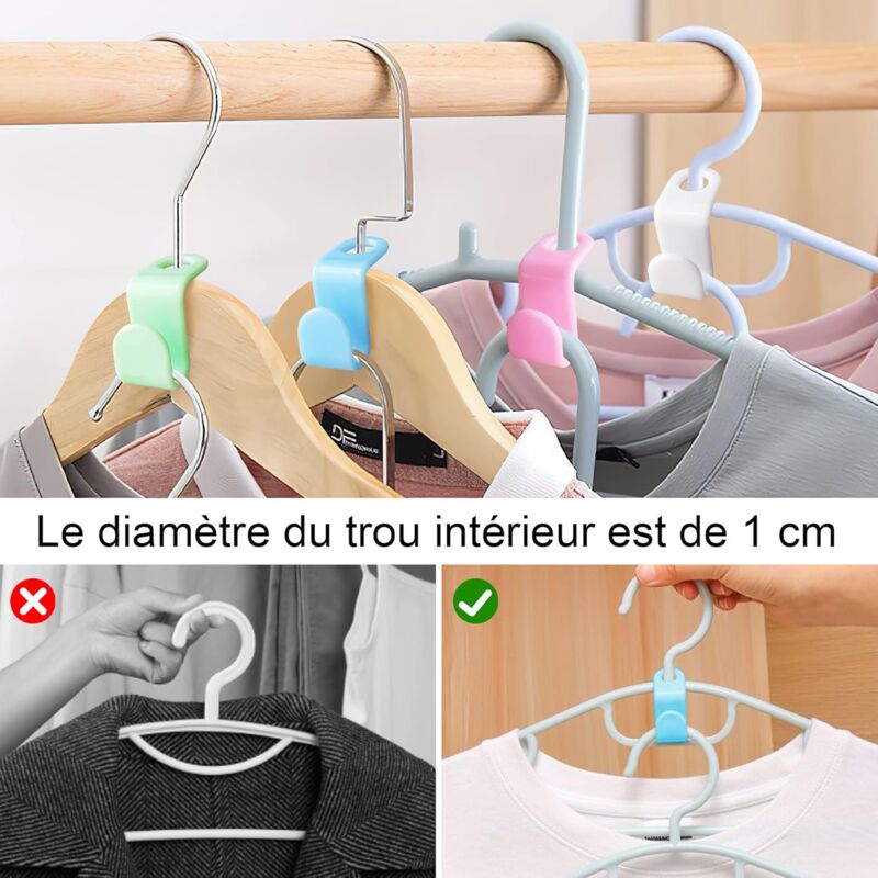 64 Pieces Hanger Hooks Plastic Hanger Connector Closet Hanger Connection Hook Perfect For Space Saving (Multi-Color) - Image 3