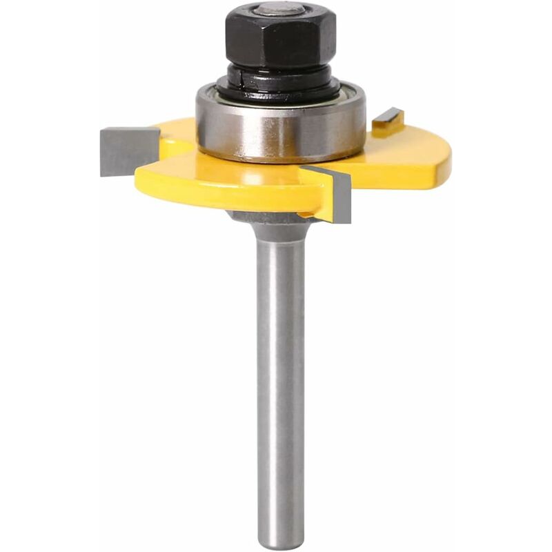 6Mm Shank Matched Tongue And Groove ROuter Bit Set 3 Teeth T Shape Wood Cutter Cutting Woodworking Tool (6Mm) - Image 4