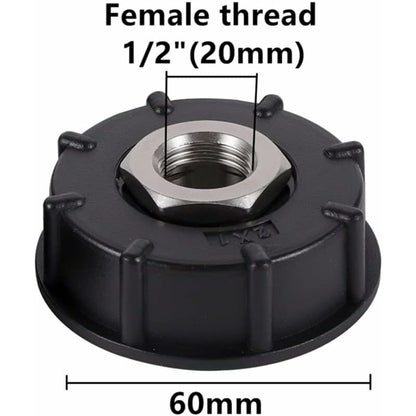 Ibc S60X6 Water Tank Adapter Coarse Thread With Hose Connector Stainless Steel Valve Spout Fittings (1/2" Internal - Image 2