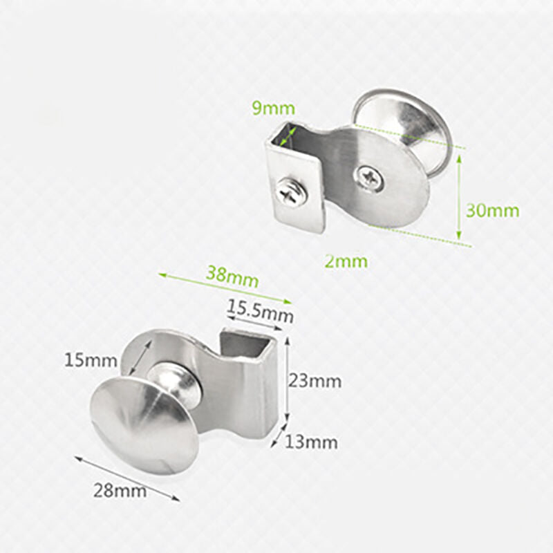 Stainless Steel Glass Door Handle / Clip / Glass Clip 5-8Mm Showcase Cabinet Furniture Drawer Handle, No Drilling, 2 - Image 3