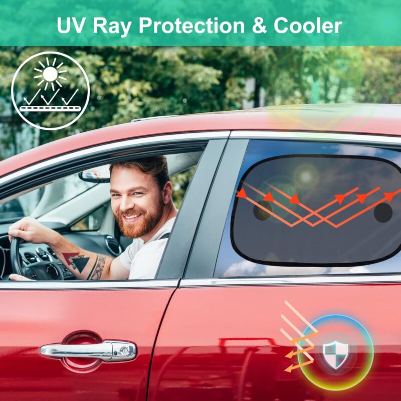 Baby Car Sun Shade, Car Window Sun Shade For Kids, Car Sun Protection Net, Uv/Heat Protection, Storage Bag Included, 50 - Image 2
