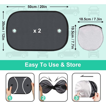 Baby Car Sun Shade, Car Window Sun Shade For Kids, Car Sun Protection Net, Uv/Heat Protection, Storage Bag Included, 50 - Image 4