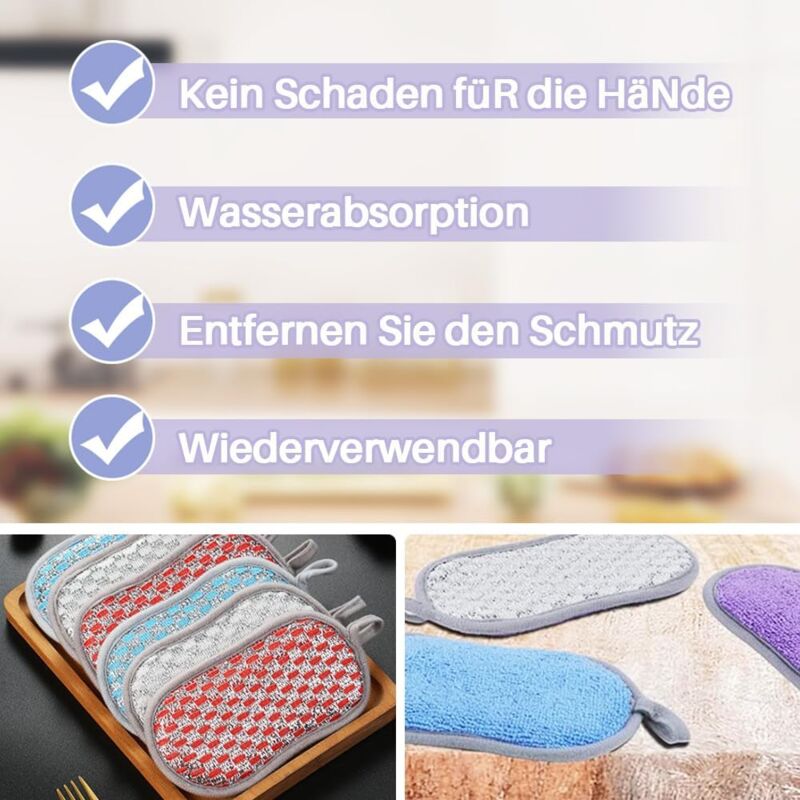 10 pcs Colorful Cleaning Sponges, Premium Non-Scratch Reusable Dishwashing Sponges For Kitchen, Bathroom, Easy Dish - Image 4