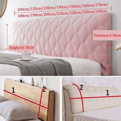 Headboard Cover 160, Headboard Cover Protector With Stretch Side, Dustproof Washable Headboard Cover (Color : Beige, - Image 2