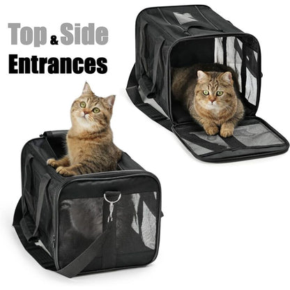 Cat Carrier Bag/Dog Carrier Bag For Cats, Small Dogs, Kittens Or Puppies, Soft And Foldable With Wool Mat For Travel By - Image 2