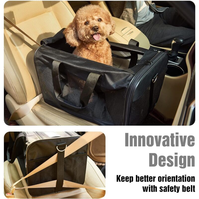 Cat Carrier Bag/Dog Carrier Bag For Cats, Small Dogs, Kittens Or Puppies, Soft And Foldable With Wool Mat For Travel By - Image 3