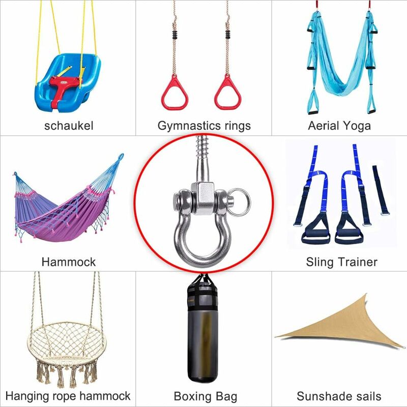 2 pcs 304 Stainless Steel Ceiling Hook, Suspension Trainer Hanging Kit For Hanging Chair, Hanging Lamp, Hammock, - Image 3