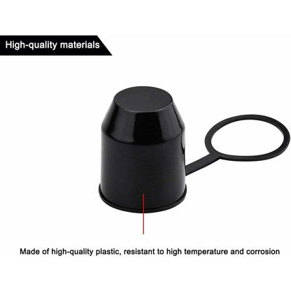 3 pcs Set Protective Caps For Trailer Hitch. Plastic - With Safety Ring - Weatherproof And Car Wash Resistant. - Image 2