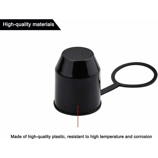 3 pcs Set Protective Caps For Trailer Hitch. Plastic - With Safety Ring - Weatherproof And Car Wash Resistant. - Image 2