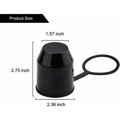 3 pcs Set Protective Caps For Trailer Hitch. Plastic - With Safety Ring - Weatherproof And Car Wash Resistant. - Image 4