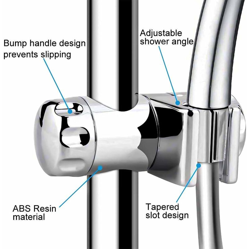 Replaceable Handheld Shower Holder, Shower Head Holder, Adjustable Bathroom Shower Clamp Fit 25Mm Shower Bar, 19-22Mm - Image 3