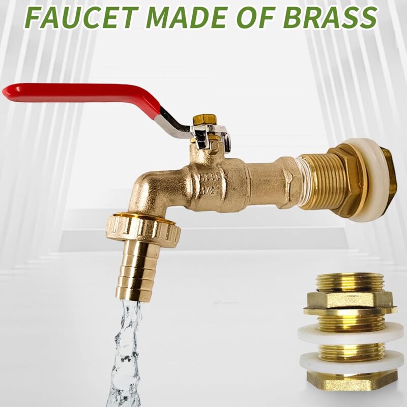 1000L Tank Faucet, Rainwater Harvesting Faucet Tank Adapter 1/2" (13Mm) Faucet, Ibc Drain Tank Adapter For Faucet, - Image 3