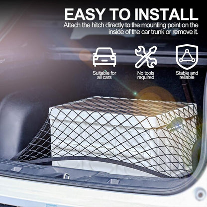Car Trunk Storage Net Size 8060Cm Luggage Storage Net Storage Net With 6 Carabiners 4 Hooks Elastic Reinforcement - Image 2