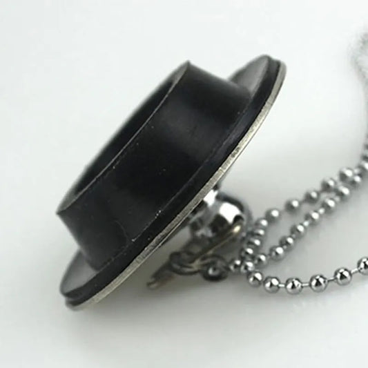 Sink Plug With Chain Rustproof Bathtub Stopper Drain Plug With Rubber Ring Bathtub Drain Cover Plug For Sink Bathtub - Image 2