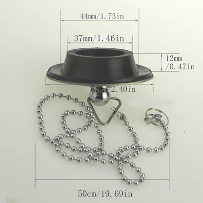 Sink Plug With Chain Rustproof Bathtub Stopper Drain Plug With Rubber Ring Bathtub Drain Cover Plug For Sink Bathtub - Image 3