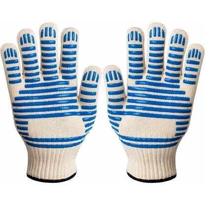 Bbq Gloves, 350°C Heat Resistant Double Oven Gloves, Non-Slip Silicone Bbq Gloves For Cooking Welding, Grilling,