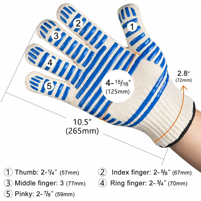 Bbq Gloves, 350°C Heat Resistant Double Oven Gloves, Non-Slip Silicone Bbq Gloves For Cooking Welding, Grilling, - Image 2